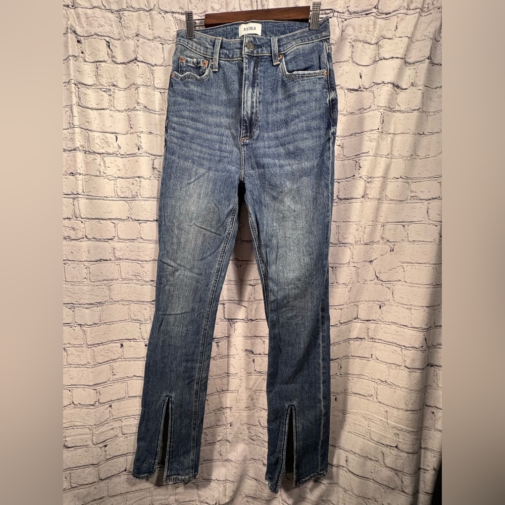 Pistola “Colleen” Women's Blue Jeans With Front Slits
